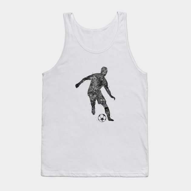 Soccer player black and white Tank Top by Yahya Art